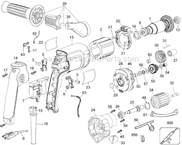 Part Location Diagram of 176639-00 DeWALT Output Gear